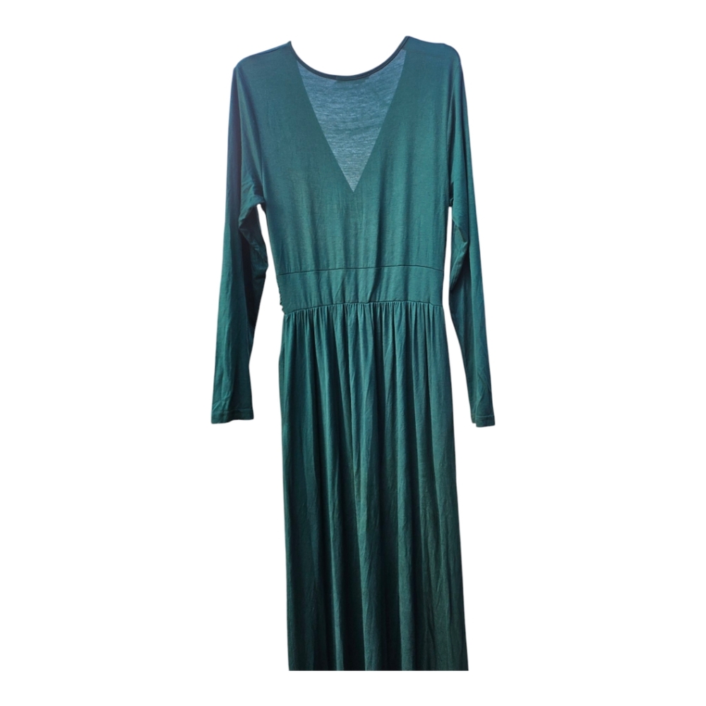 Ouges Rich Green Maxi Dress M V-Neck, Waistband, … - image 6